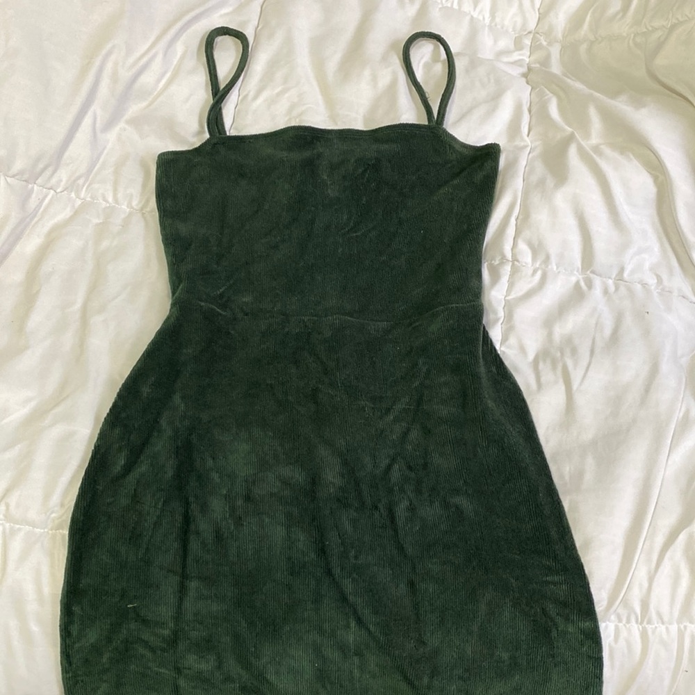 Emerald corduroy mini dress✨